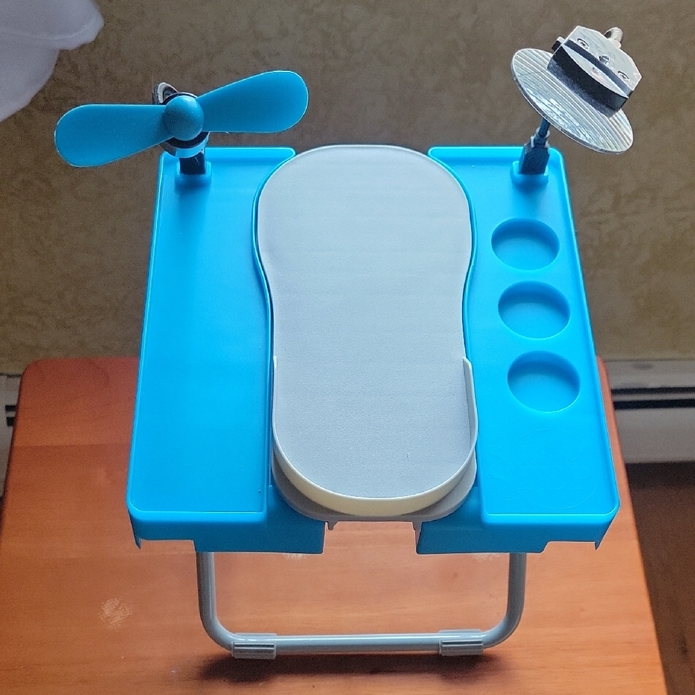 Blue Portable Pedicure Stand with Fan and Light